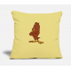 Little Birds Washed Yellow Pillow